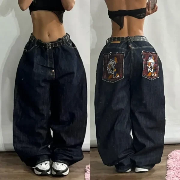 Streetwear New Fashion Oversized Print Baggy Jeans Y2K Harajuku Hip-hop Vintage Pop Gothic High Waist Wide-leg Pants Trousers - Image 2