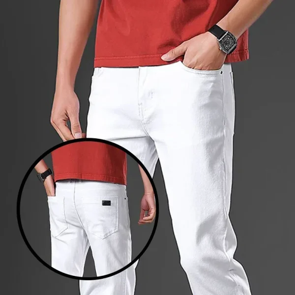 Men Slim Straight Leg Pants Male New Summer Thin Baggy Pink White Pants New Plus Size Casual Loose Mid High Waist Long Trousers - Image 2
