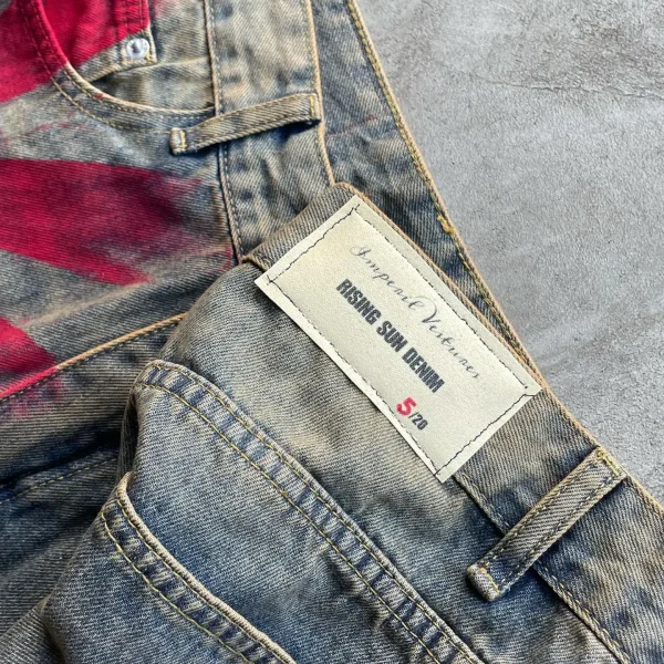 2000s Fashion Red Grey Washed Baggy Jeans Men Women American Streets Harajuku Gothic Skateboard Pants Vintage Street Clothes - Image 3