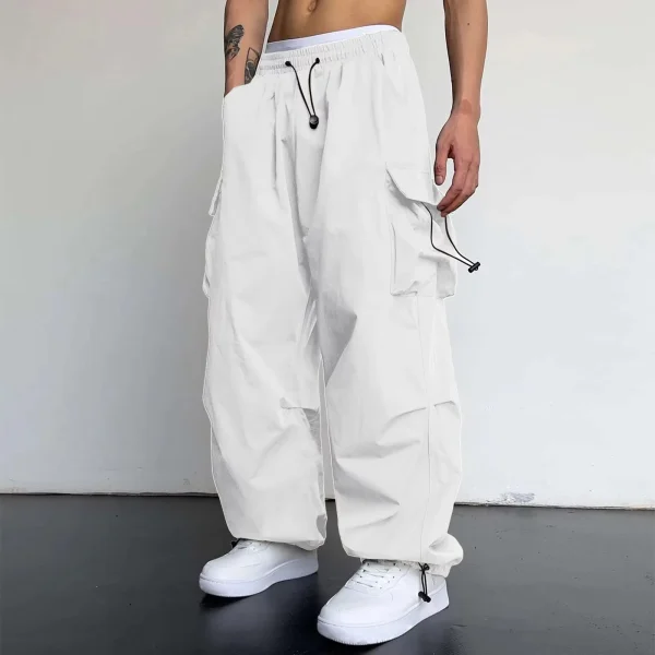 2025 Harajuku Oversized Cargo Pants Men's Streetwear Vintage Hip Hop Wide Leg Baggy Pants Male Casual Parachute Pants Techwear