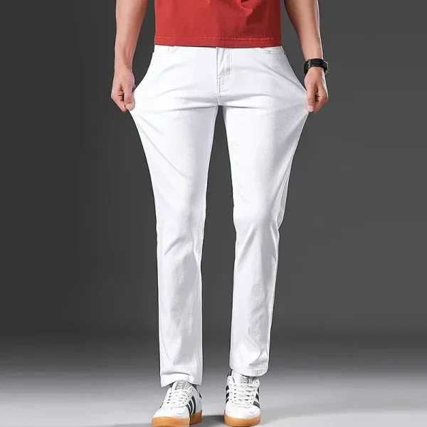 Men Slim Straight Leg Pants Male New Summer Thin Baggy Pink White Pants New Plus Size Casual Loose Mid High Waist Long Trousers - Image 4