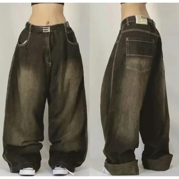 Streetwear New Fashion Oversized Print Baggy Jeans Y2K Harajuku Hip-hop Vintage Pop Gothic High Waist Wide-leg Pants Trousers - Image 3